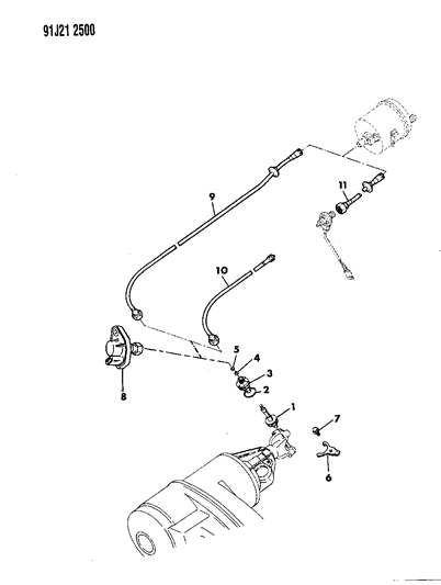 1991 Jeep Comanche Vehicle Speed Sensor Diagram for 5252438