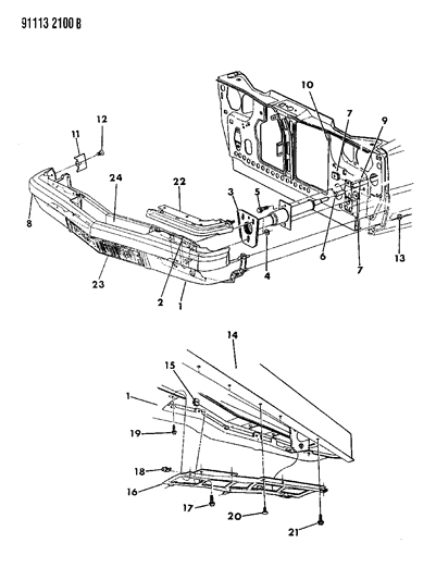 1991 Chrysler Imperial Fascia, Bumper Front Diagram 2 - Thumbnail