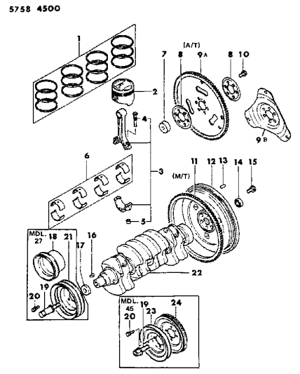 1986 Chrysler Conquest Crankshaft & Piston Diagram 3 - Thumbnail