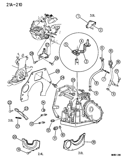 1996 Dodge Caravan Indicator, Transmission Fluid, W/3.0 Liter Engine Diagram for 4659145