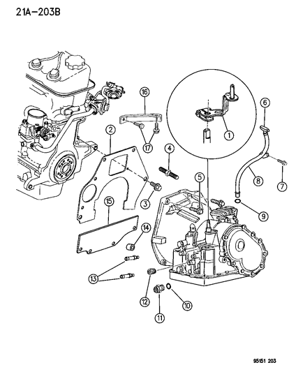 1995 Dodge Caravan Transaxle Mounting & Miscellaneous Parts Diagram 2 - Thumbnail