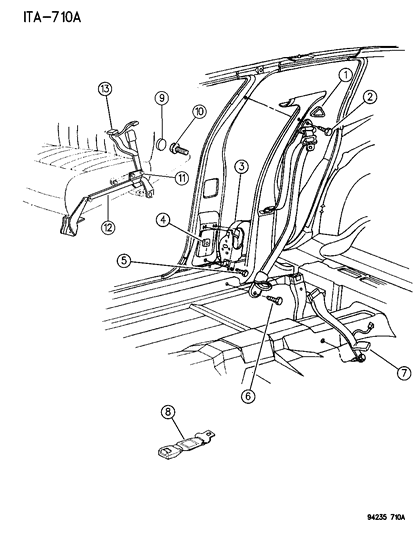 1994 Dodge Spirit Belt, Outer Diagram for JF78PM6