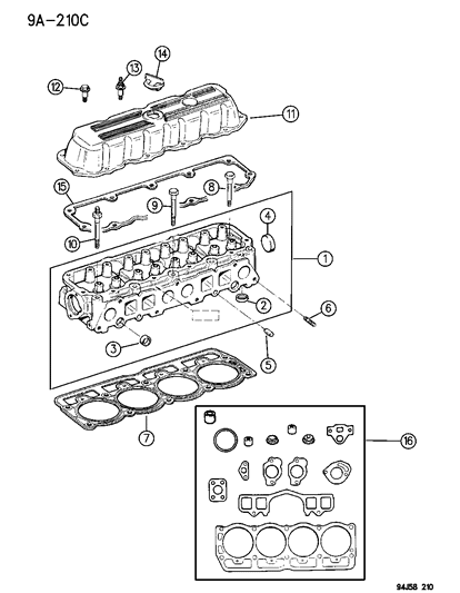 1994 Jeep Cherokee Cylinder Head & Cover Diagram 1 - Thumbnail
