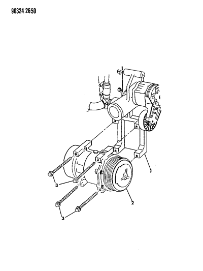1993 Dodge D350 Mounting - A/C Compressor Diagram 1 - Thumbnail