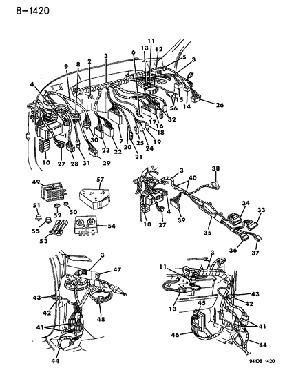 1994 Dodge Spirit Socket, Black, Front Diagram for 4439078
