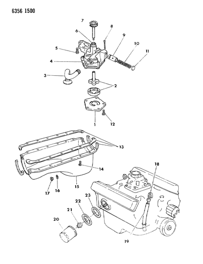 1987 Dodge Dakota Engine Oiling Diagram 2 - Thumbnail