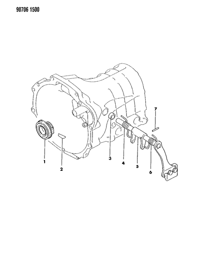1990 Dodge Ram 50 Controls, Clutch Diagram 2 - Thumbnail