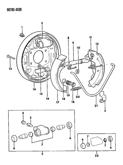 1990 Dodge Colt Brake, Rear Drum Diagram