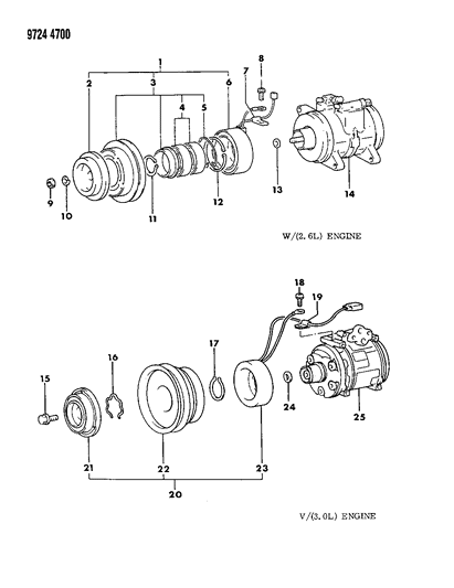 1989 Dodge Raider Washer, Compressor Clutch (Plain) Diagram for MB609775