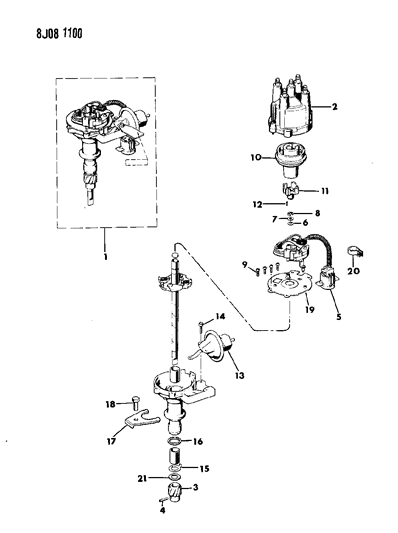 1990 Jeep Comanche Distributor Diagram 1 - Thumbnail
