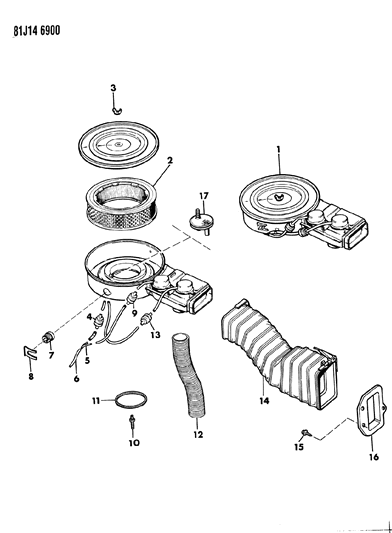 1984 Jeep Grand Wagoneer Air Cleaner Diagram 1 - Thumbnail
