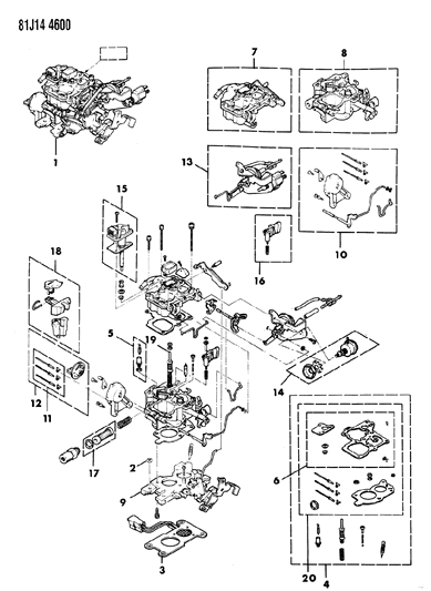 1986 Jeep Comanche Carburetor & Component Parts Diagram 3 - Thumbnail