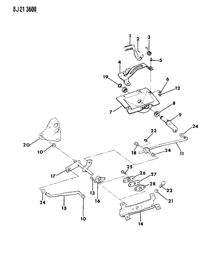 1988 Jeep Comanche Controls, Shift Diagram 2 - Thumbnail
