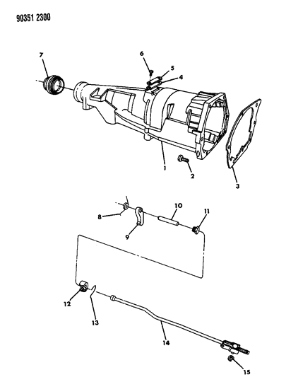 1990 Dodge Ram Wagon Extension & Parking Sprag Diagram