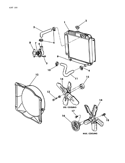 1985 Dodge W250 Fan Blade Diagram for 4140063