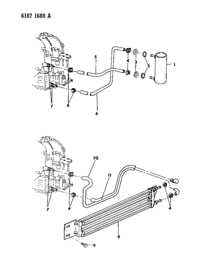 1986 Chrysler LeBaron Base Oil Cooler Diagram 1 - Thumbnail