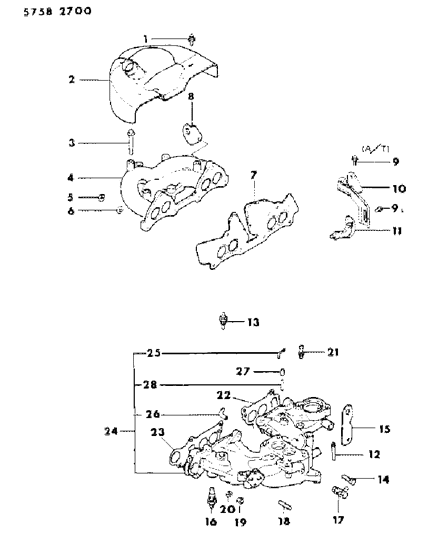 1986 Chrysler Conquest Manifold - Intake & Exhaust Diagram 1 - Thumbnail