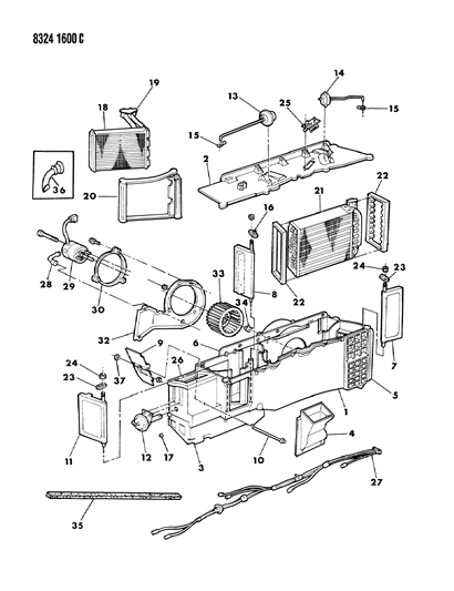 1989 Dodge D250 Core Diagram for 4361181