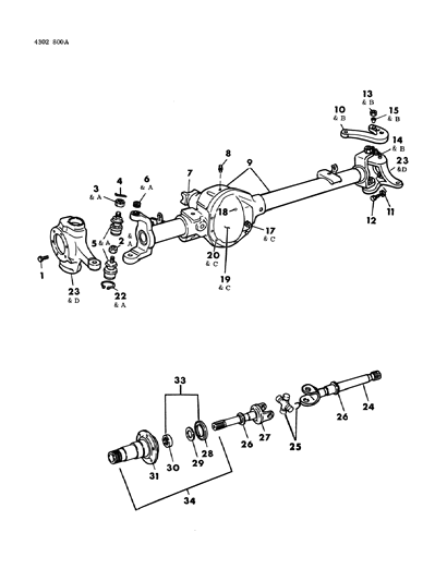 1984 Dodge D250 Axle Bearings Diagram for 4210968