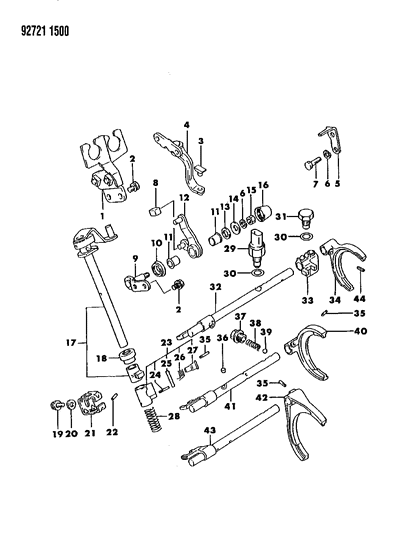1994 Dodge Stealth Control, Shift Diagram 1 - Thumbnail