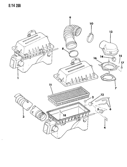 1990 Jeep Comanche Air Cleaner Diagram 1 - Thumbnail