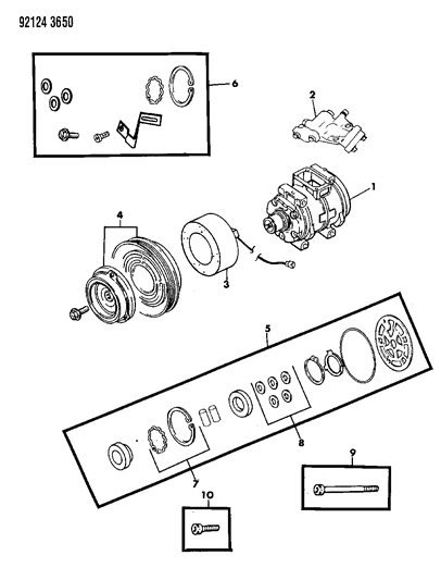 1992 Chrysler LeBaron GTC A/C Compressor Diagram 1 - Thumbnail