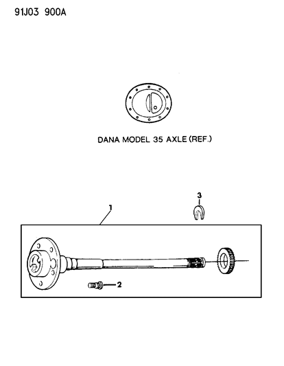 1991 Jeep Comanche Shaft - Rear Axle Diagram 1 - Thumbnail