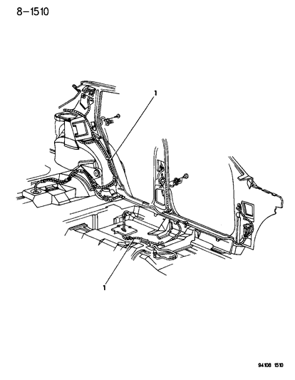 1994 Dodge Shadow Wiring Assembly, License Lamp Diagram for 4481186