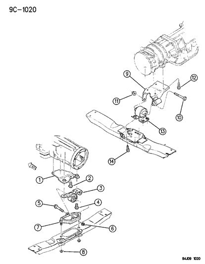 1994 Jeep Grand Cherokee Engine Mounts Diagram 3 - Thumbnail