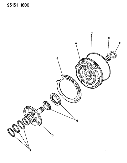 1993 Chrysler LeBaron GTC Oil Pump With Reaction Shaft Diagram 2 - Thumbnail