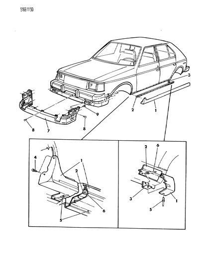 1985 Dodge Omni Ground Effects Package - Exterior View Diagram 1 - Thumbnail