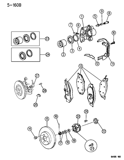 1994 Dodge Grand Caravan Rotor Diagram for 4509340