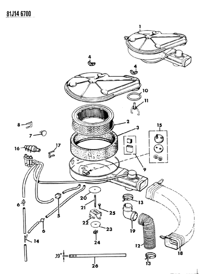 1984 Jeep Grand Wagoneer Air Cleaner Diagram 2 - Thumbnail