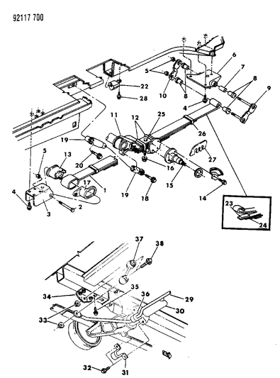 1992 Dodge Caravan Suspension - Rear Diagram 2 - Thumbnail
