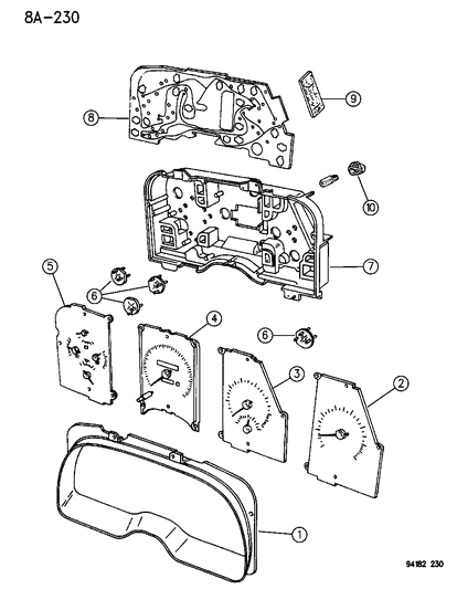 1994 Chrysler LeBaron GTC Instrument Cluster Diagram