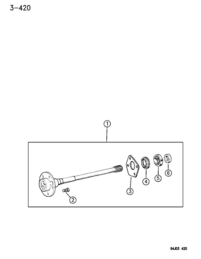 1995 Jeep Wrangler Shaft - Rear Axle Diagram 2 - Thumbnail