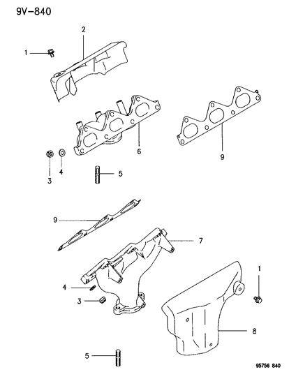 1995 Dodge Stealth Exhaust Manifold Diagram 2 - Thumbnail