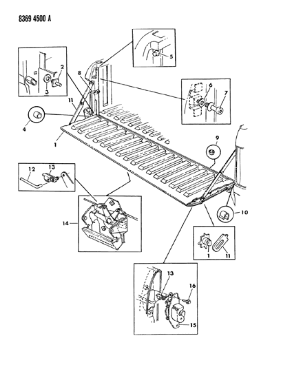 1989 Dodge D150 Tailgate Diagram