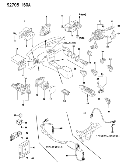1994 Dodge Colt Oxygen Sensor Diagram for MD182691