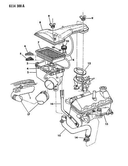 1986 Chrysler LeBaron Base Air Cleaner Diagram 5 - Thumbnail