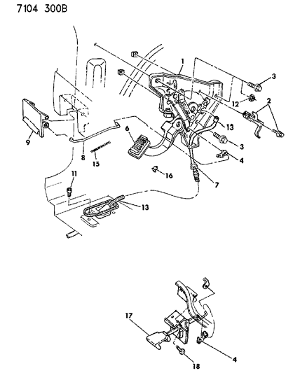 1987 Chrysler LeBaron Front Cable Diagram for 3766435