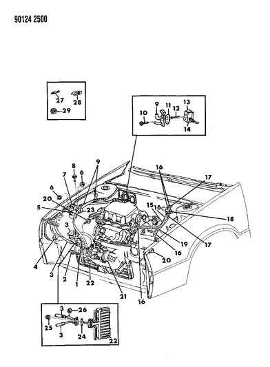 1990 Chrysler LeBaron GTC Plumbing - A/C & Heater Diagram 1 - Thumbnail