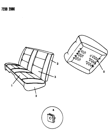 1987 Dodge Omni Rear Seat Diagram 1 - Thumbnail