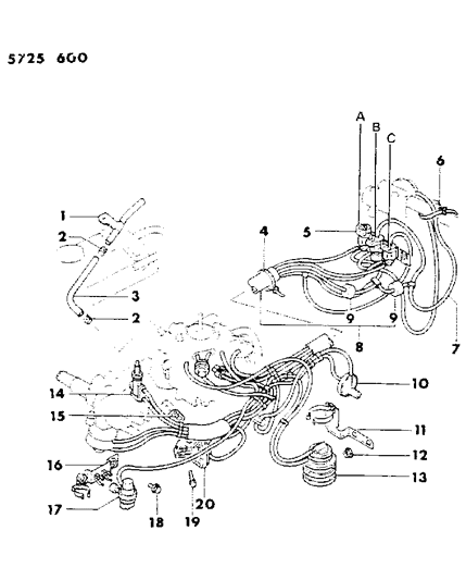 1985 Dodge Colt EGR System Diagram 3 - Thumbnail