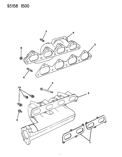 1993 Dodge Daytona Manifolds - Intake & Exhaust Diagram 1 - Thumbnail