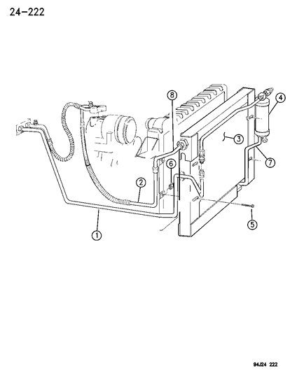 1996 Jeep Cherokee Receiver Drier, Condenser And Lines Diagram 3 - Thumbnail