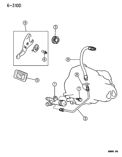 1995 Chrysler Sebring Slave Cylinder Diagram for 4670065