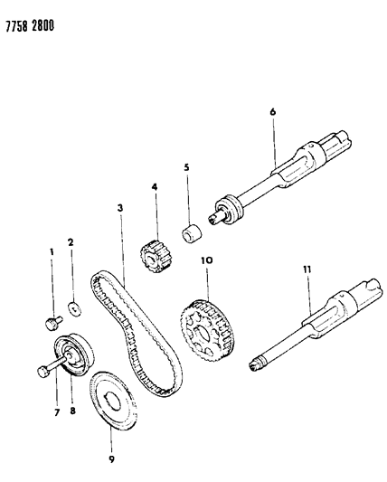 1988 Dodge Colt Balance Shafts Diagram 2 - Thumbnail