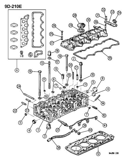 1994 Jeep Cherokee Valve Cover Diagram for T0717274