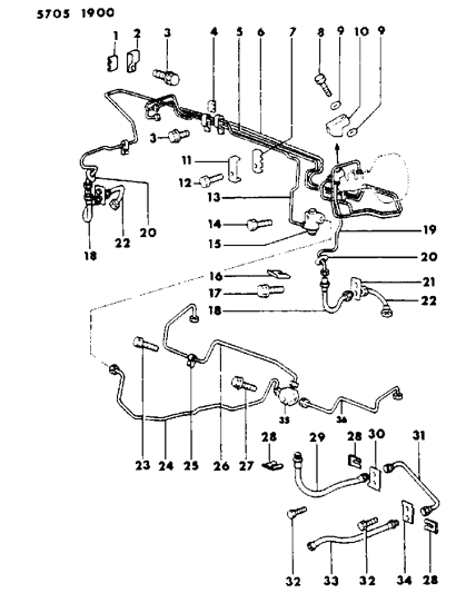 1986 Dodge Conquest Lines & Hoses, Brake Diagram 1 - Thumbnail